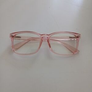 🤯2/$15 Blue Light Stylish Pink Clear Frame Glasses